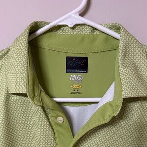 Greg Norman Collection Men's Light Green Button Down Shirt